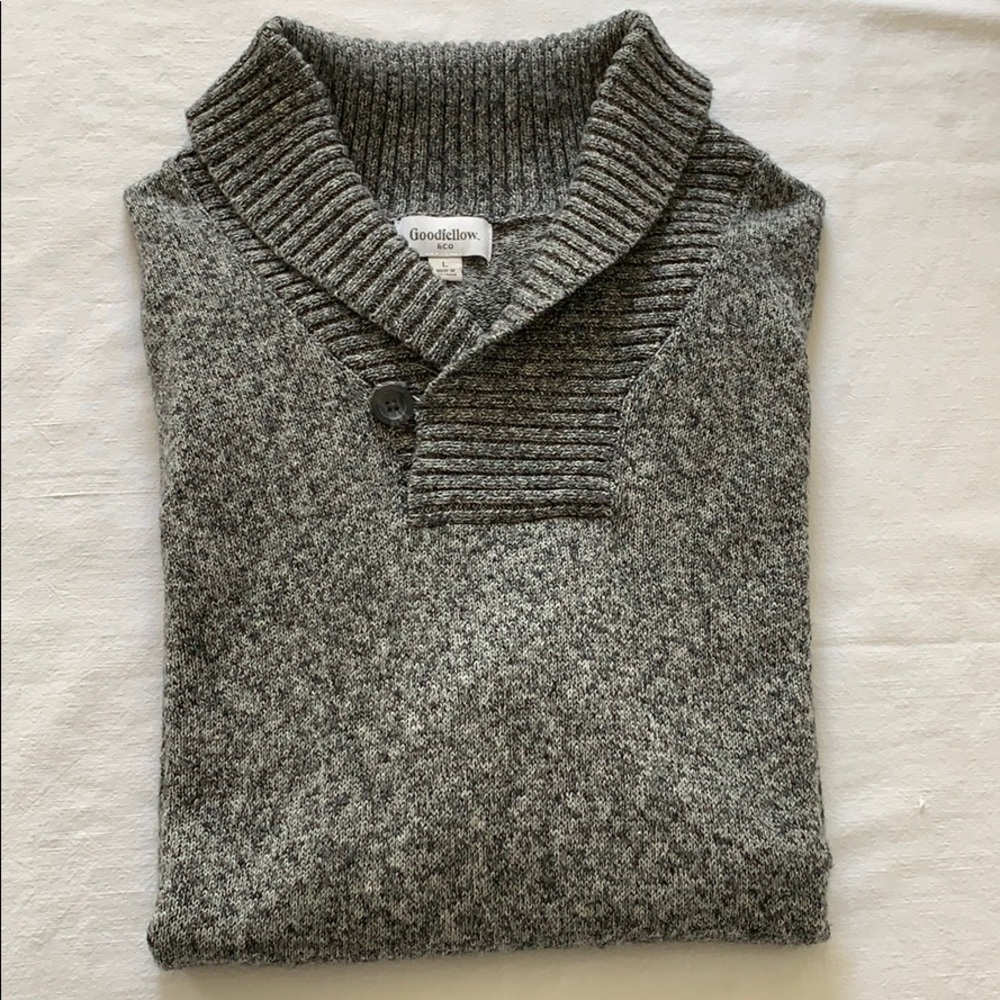 Goodfellow & CO Men’s Fit Shawl Pullover Sweater Charcoal Size Large
